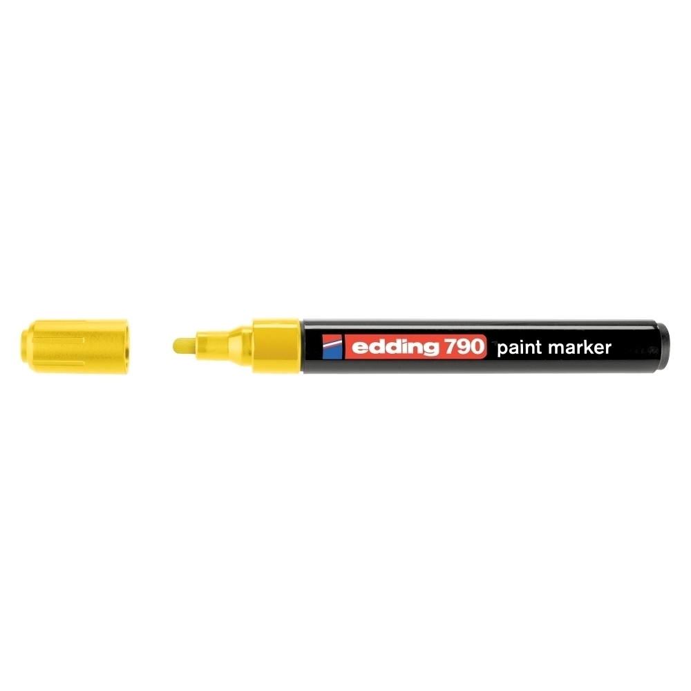 Marker permanent Edding 790, cu vopsea, corp plastic, varf rotund, 2-3 mm, galben Marker permanent Edding 790, cu vopsea, corp plastic, varf rotund, 2-3 mm, galben