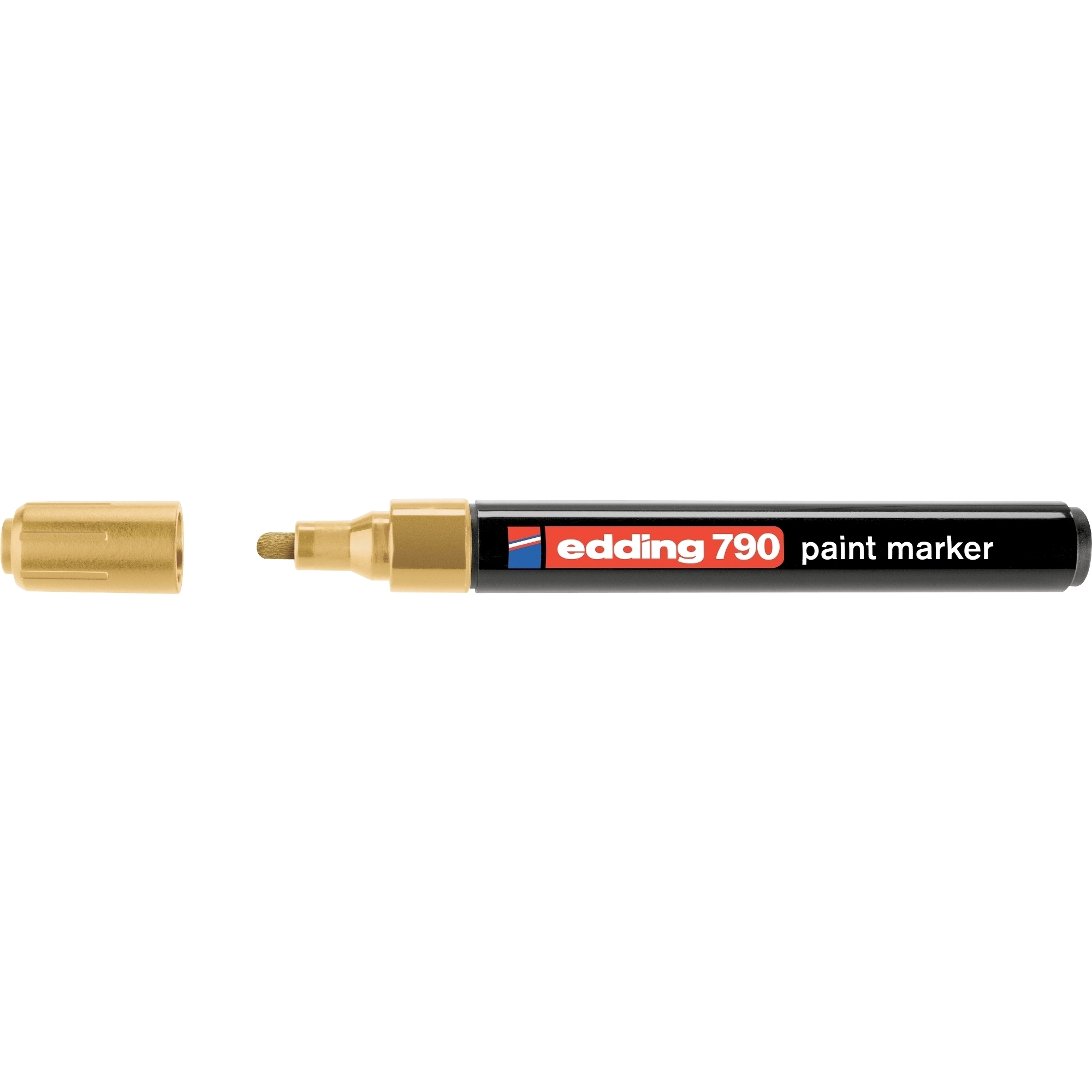 Marker permanent Edding 790, cu vopsea, corp plastic, varf rotund, 2-3 mm, auriu Marker permanent Edding 790, cu vopsea, corp plastic, varf rotund, 2-3 mm, auriu