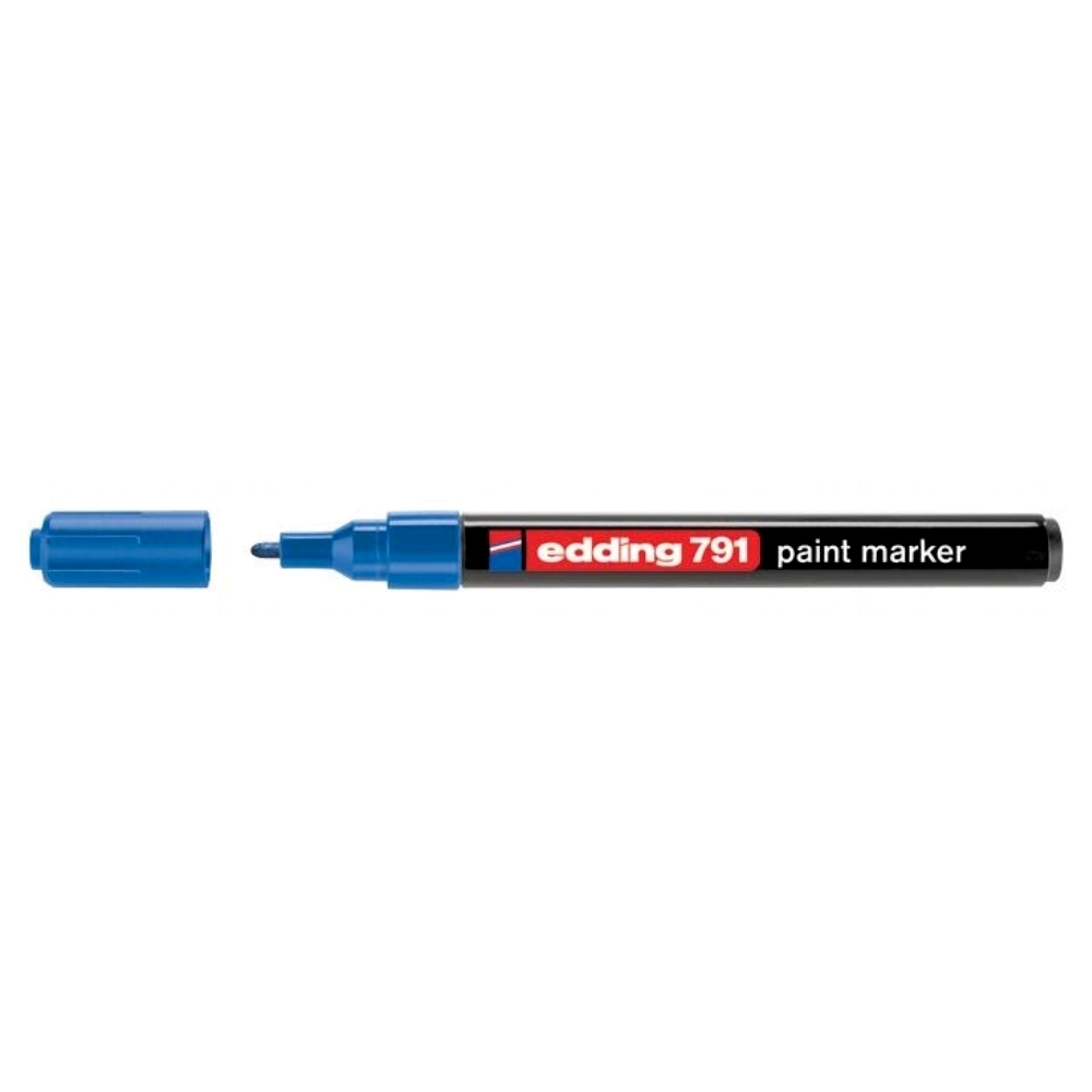 Marker permanent Edding 791, cu vopsea, corp plastic, varf rotund , 1-2 mm, albastru Marker permanent Edding 791, cu vopsea, corp plastic, varf rotund , 1-2 mm, albastru