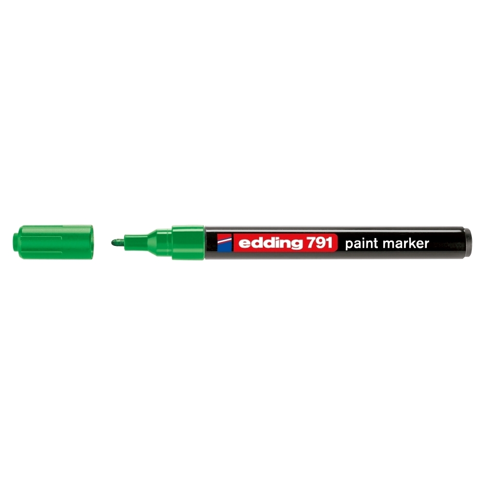Marker permanent Edding 791, cu vopsea, corp plastic, varf rotund , 1-2 mm, verde Marker permanent Edding 791, cu vopsea, corp plastic, varf rotund , 1-2 mm, verde