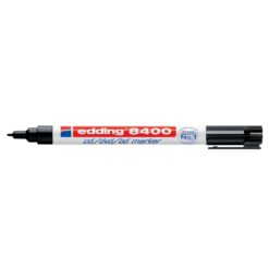 Marker permanent Edding 8400, pentru CD/DVD/BD, corp plastic, varf rotund, 0.75 mm, negru
