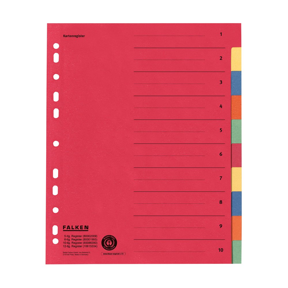 Separatoare carton 240x297 index color 230g 10 bucati/set, A4, rezistente Separatoare carton 240x297 index color 230g 10 bucati/set, A4, rezistente