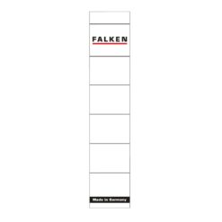 Etichete Falken autoadezive, pentru bibliorafturi,  36 x 190 mm, alb