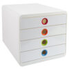 Organizator Exacompta Iderama, 4 sertare, A4, 55mm, alb Organizator Exacompta Iderama, 4 sertare, A4, 55mm, alb