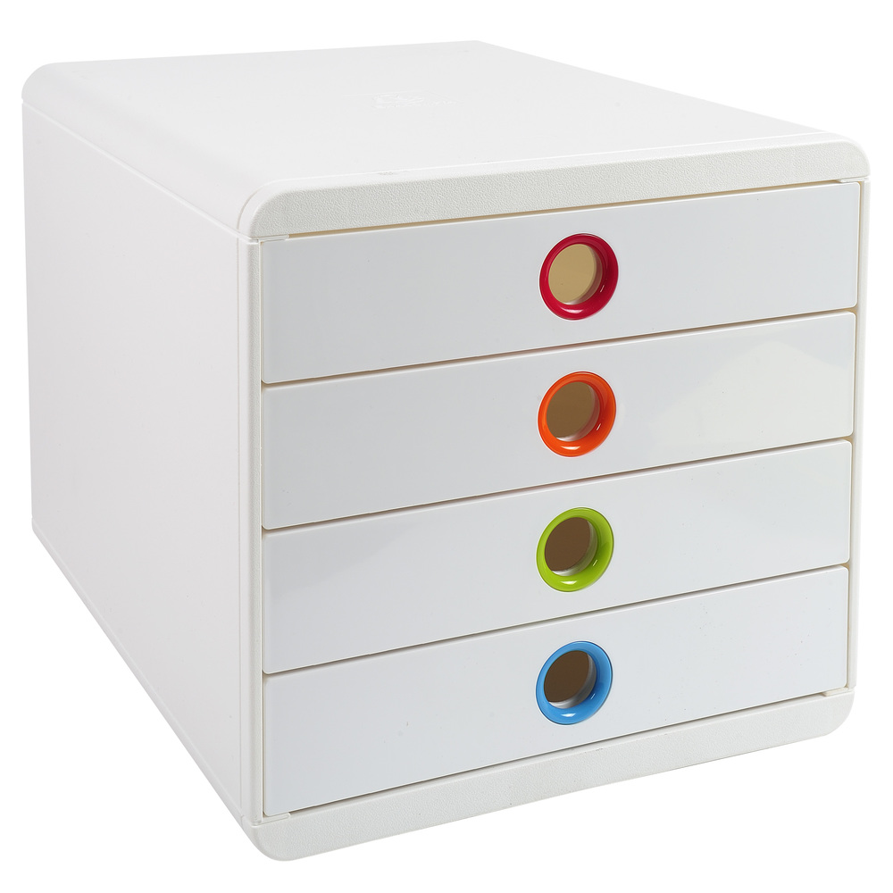 Organizator Exacompta Iderama, 4 sertare, A4, 55mm, alb Organizator Exacompta Iderama, 4 sertare, A4, 55mm, alb