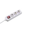 Prelungitor Bachmann Selly, 3 prize Schuko, 5 m, H05VV-F 3G1.5mm, intrerupator, alb Prelungitor Bachmann Selly, 3 prize Schuko, 5 m, H05VV-F 3G1.5mm, intrerupator, alb