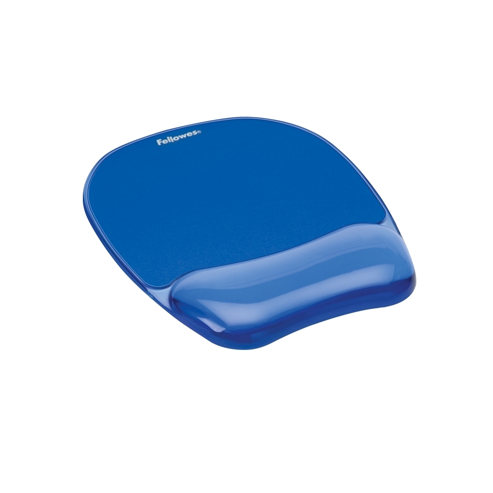 Mouse pad ergonomic cu gel Fellowes Crystal, albastru Mouse pad ergonomic cu gel Fellowes Crystal, albastru