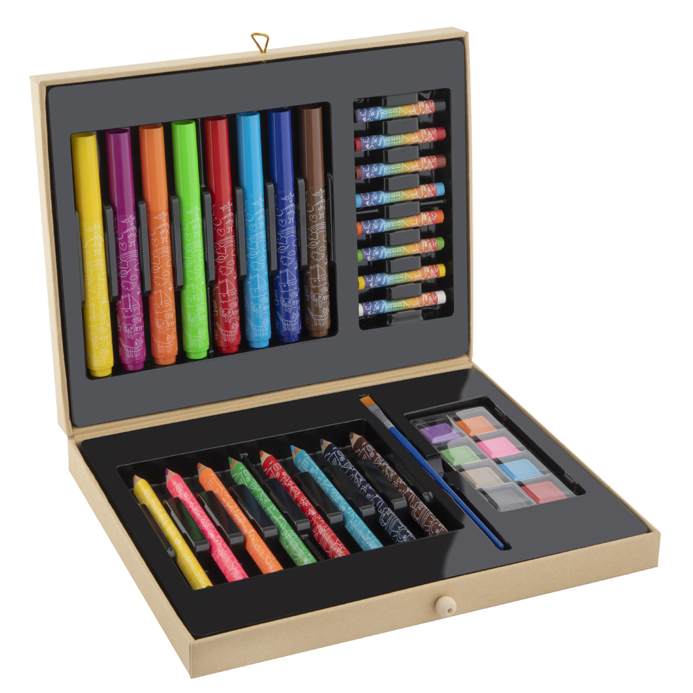 Set coloriaj Creative Craft, 33 piese, creioane acuarele si carioci Set coloriaj Creative Craft, 33 piese, creioane acuarele si carioci