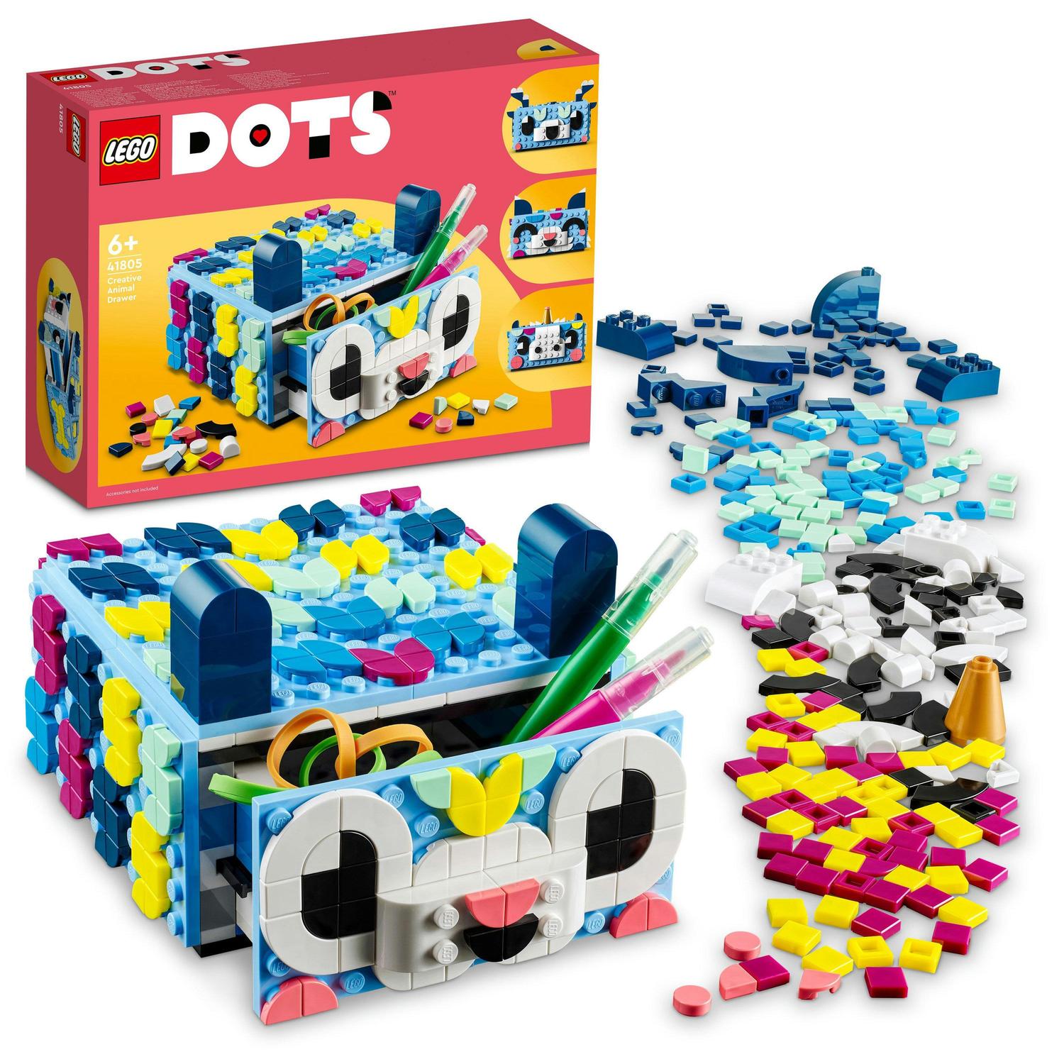 LEGO DOTS, Sertar creativ cu animale, numar piese 643, varsta 6+ LEGO DOTS, Sertar creativ cu animale, numar piese 643, varsta 6+