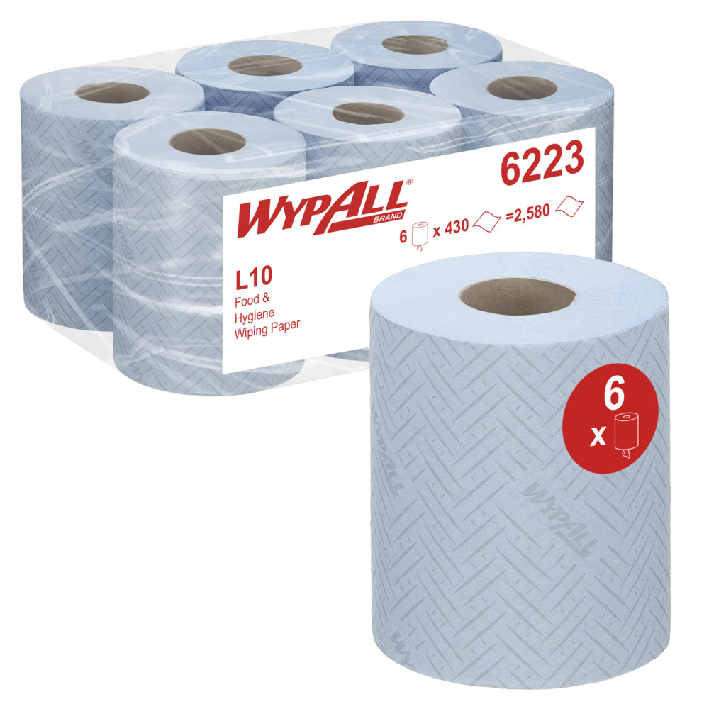 Rola derulare centrala Kimberly-Clark WypAll, albastra, 38 x 18 cm, 6 role/bax Rola derulare centrala Kimberly-Clark WypAll, albastra, 38 x 18 cm, 6 role/bax
