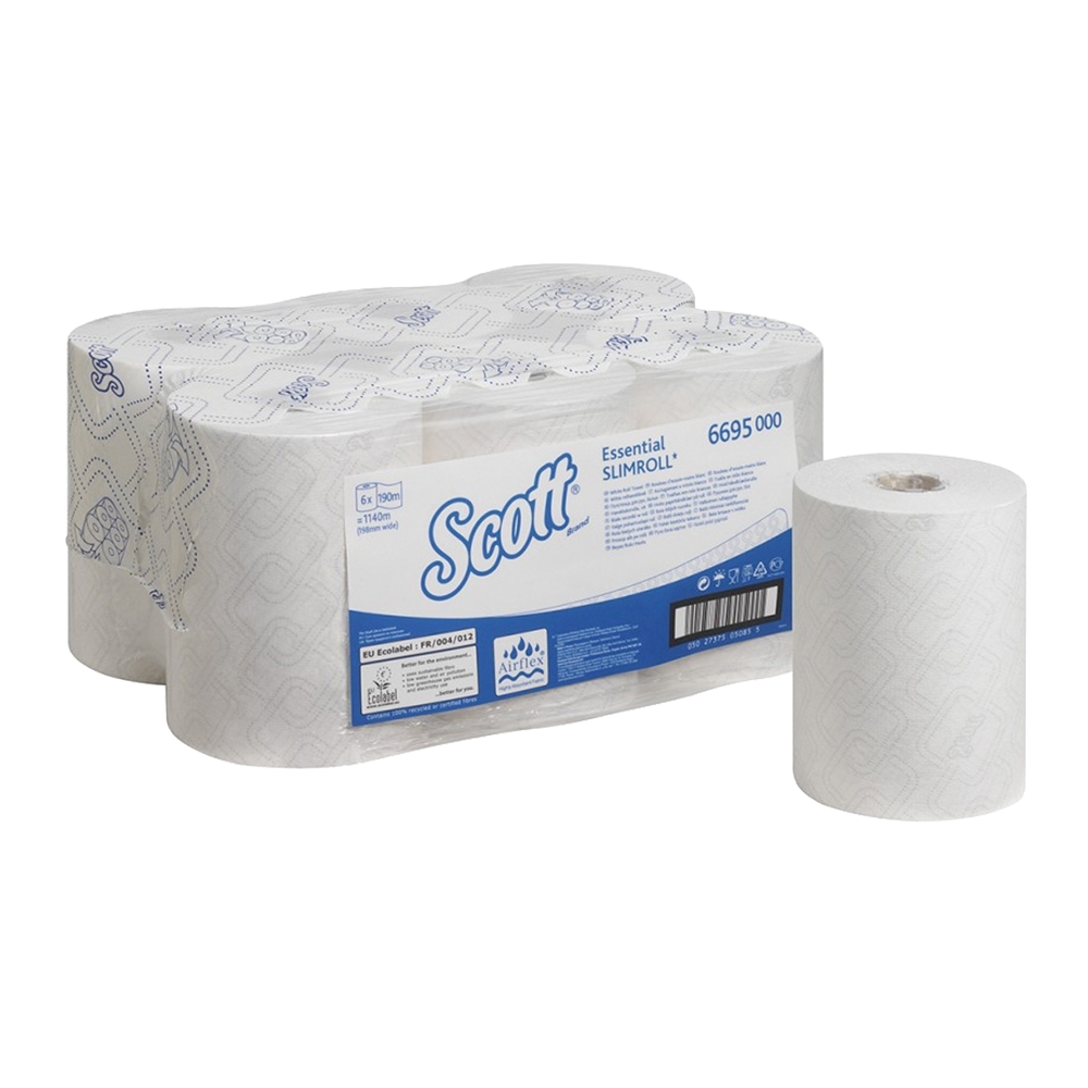 Rezerva prosoape in rola Kimberly-Clark Scott Slim, alb, 190 m/rola, 6 role/bax Rezerva prosoape in rola Kimberly-Clark Scott Slim, alb, 190 m/rola, 6 role/bax