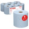 Lavete in rola Kimberly-Clark Wypall L20, derulare centrala, 2 straturi, 6 role/bax, albastre