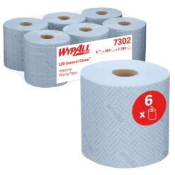 Lavete in rola Kimberly-Clark L20, industrial, 2 straturi, 6 role/bax, albastre