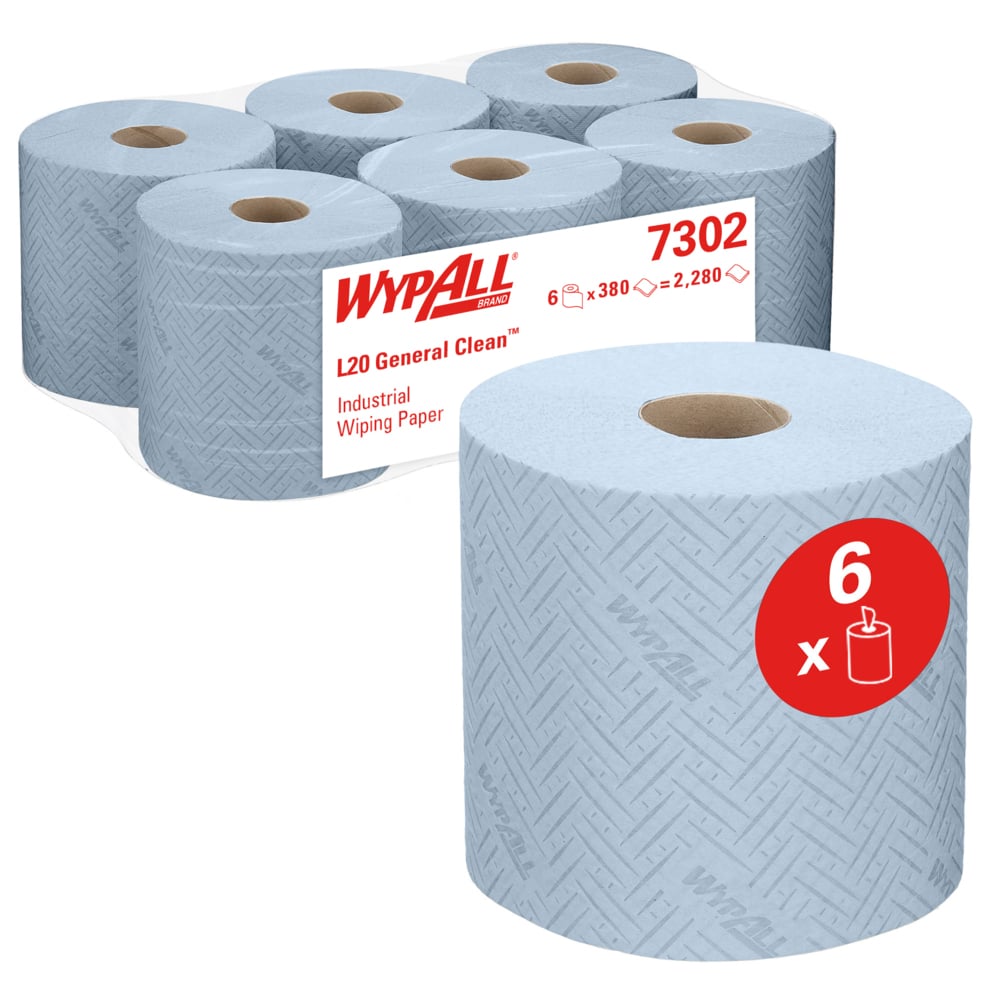 Lavete in rola Kimberly-Clark L20, industrial, 2 straturi, 6 role/bax, albastre Lavete in rola Kimberly-Clark L20, industrial, 2 straturi, 6 role/bax, albastre