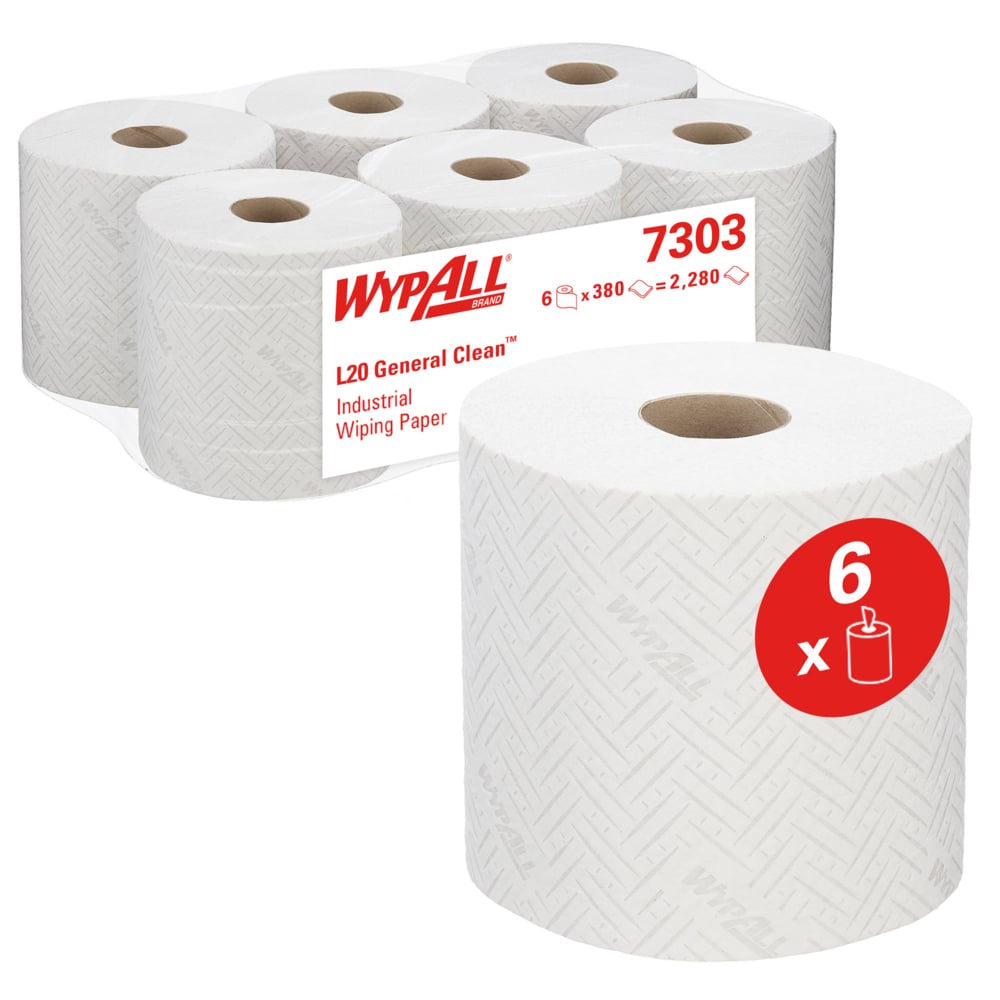 Lavete in rola Kimberly-Clark L20, industrial, 2 straturi, 6 role/bax, albe Lavete in rola Kimberly-Clark L20, industrial, 2 straturi, 6 role/bax, albe