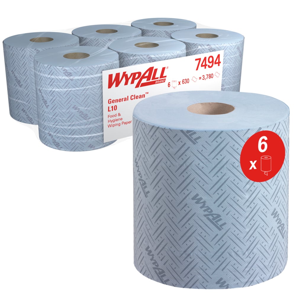 Lavete in rola Kimberly-Clark Wypall L10, alimente si igiena, 1 strat, 6 role/bax, albastre Lavete in rola Kimberly-Clark Wypall L10, alimente si igiena, 1 strat, 6 role/bax, albastre