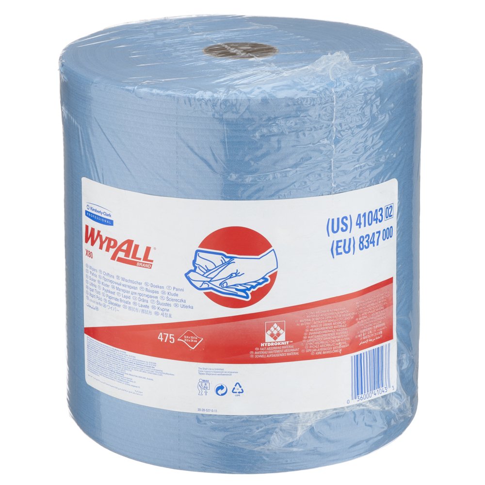 Lavete industriale, Kimberly-Clark, Wypall X80, 34x31.5 cm, alb, 475 portii/rola Lavete industriale, Kimberly-Clark, Wypall X80, 34x31.5 cm, alb, 475 portii/rola