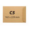 Plic C5, 162 x 229 mm ,kraft, banda silicon, 90 g/mp, 500 bucati/cutie Plic C5, 162 x 229 mm ,kraft, banda silicon, 90 g/mp, 500 bucati/cutie