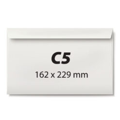 Plic C5, 162 x 229 mm, alb, banda silicon, 80 g/mp, 25 bucati/set