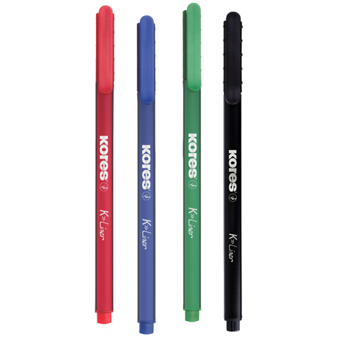 Set 4 finelinere Kores, varf 0.4 mm Set 4 finelinere Kores, varf 0.4 mm