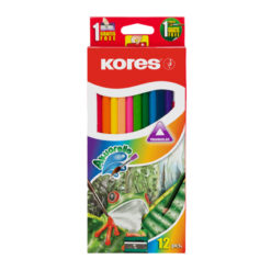 Creioane pe baza de apa Kores, cu pensula, 12 bucati/set