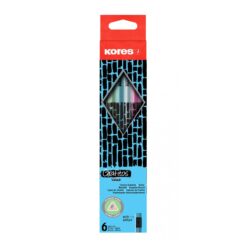 Creioane grafit Kores, design metalic, 6 bucati/set