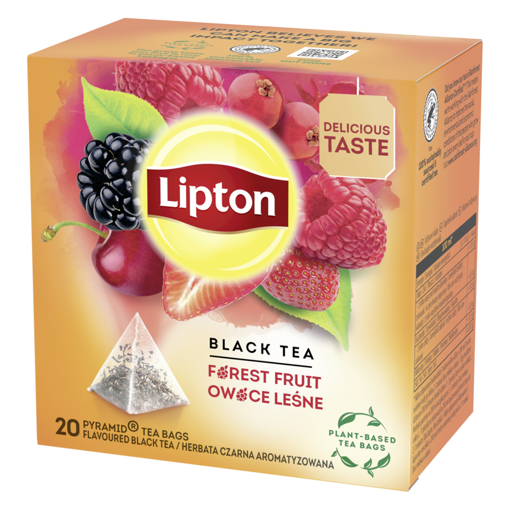 Ceai Lipton, negru, infuzie Fructe de padure, 20 bucati/cutie Ceai Lipton, negru, infuzie Fructe de padure, 20 bucati/cutie