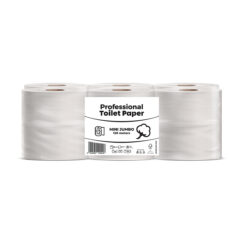 Hartie igienica Minijumbo Esentis, alba, 2 straturi, 392 portii, 120 m, 12 role/set