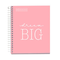 Caiet cu spira Miquelrius Messages, A5, matematica, 100 file, coperta carton dur plastifiat, roz