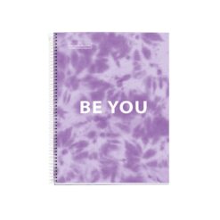 Caiet cu spira Miquelrius TIE DYE, A4, matematica, 120 file, coperta cu tratament antiviral si antibacterian, lavanda