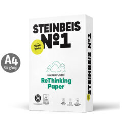 Hartie copiator reciclata, Steinbeis NO 1 Classic White, A4, 80 g/mp, 500 coli/top