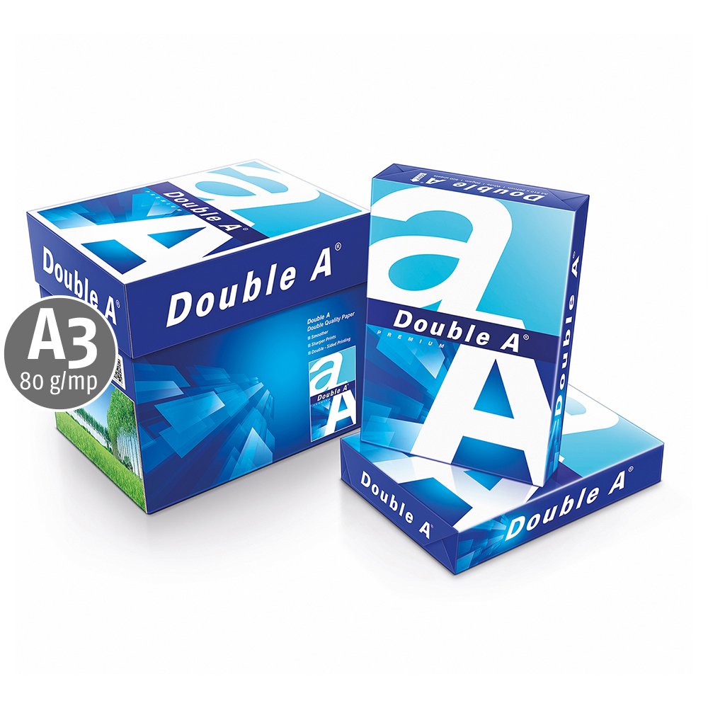Hartie copiator Double A, A3, 80 g/mp, 500 coli/top Hartie copiator Double A, A3, 80 g/mp, 500 coli/top