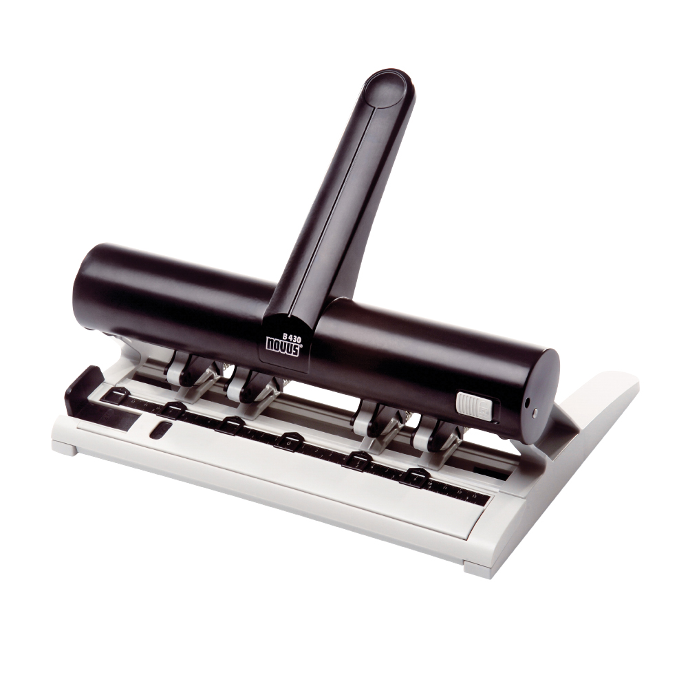 Perforator Novus B430, 30 coli, gri/negru, 4 perforatii Perforator Novus B430, 30 coli, gri/negru, 4 perforatii