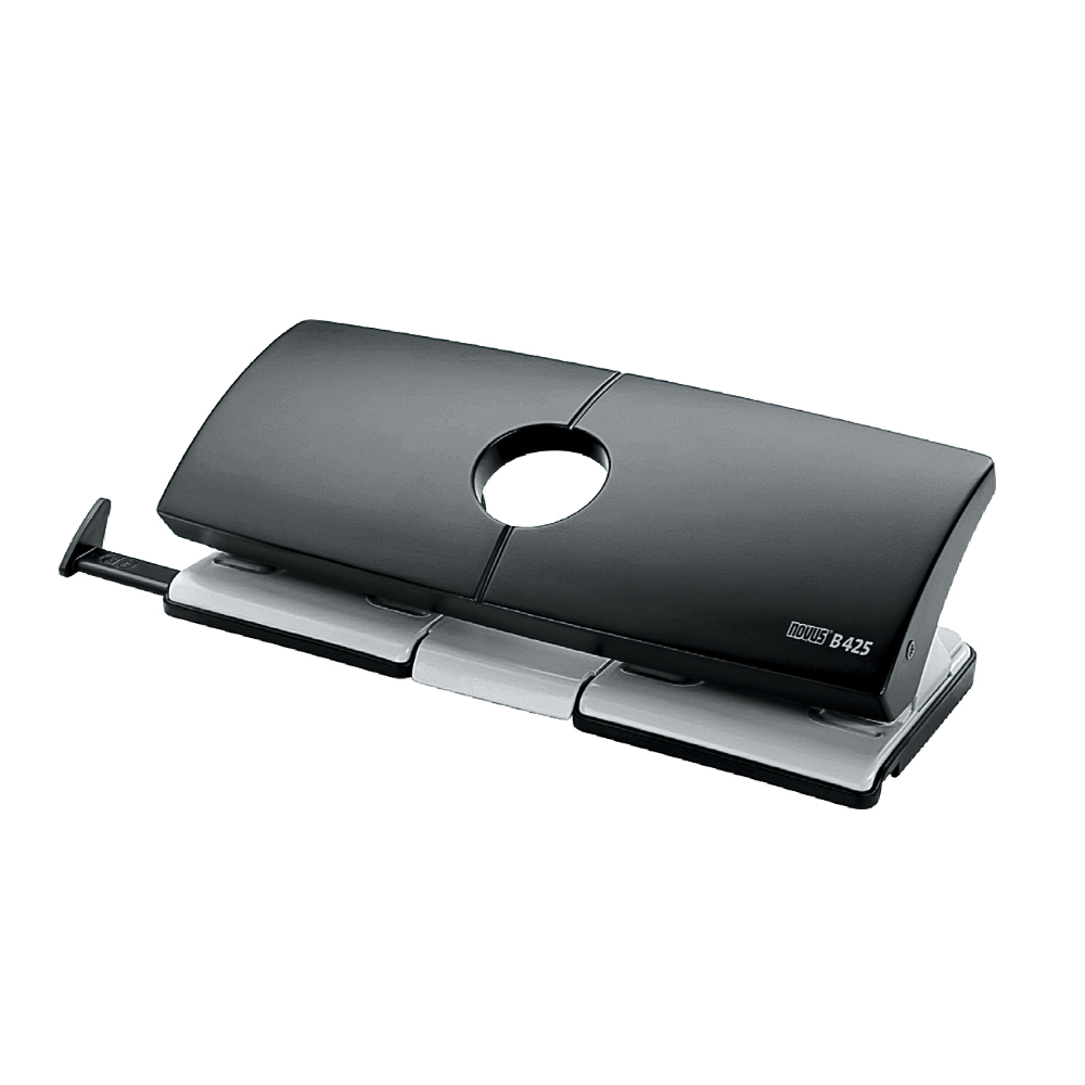 Perforator Novus B425, 25 coli, negru, 4 perforatii Perforator Novus B425, 25 coli, negru, 4 perforatii