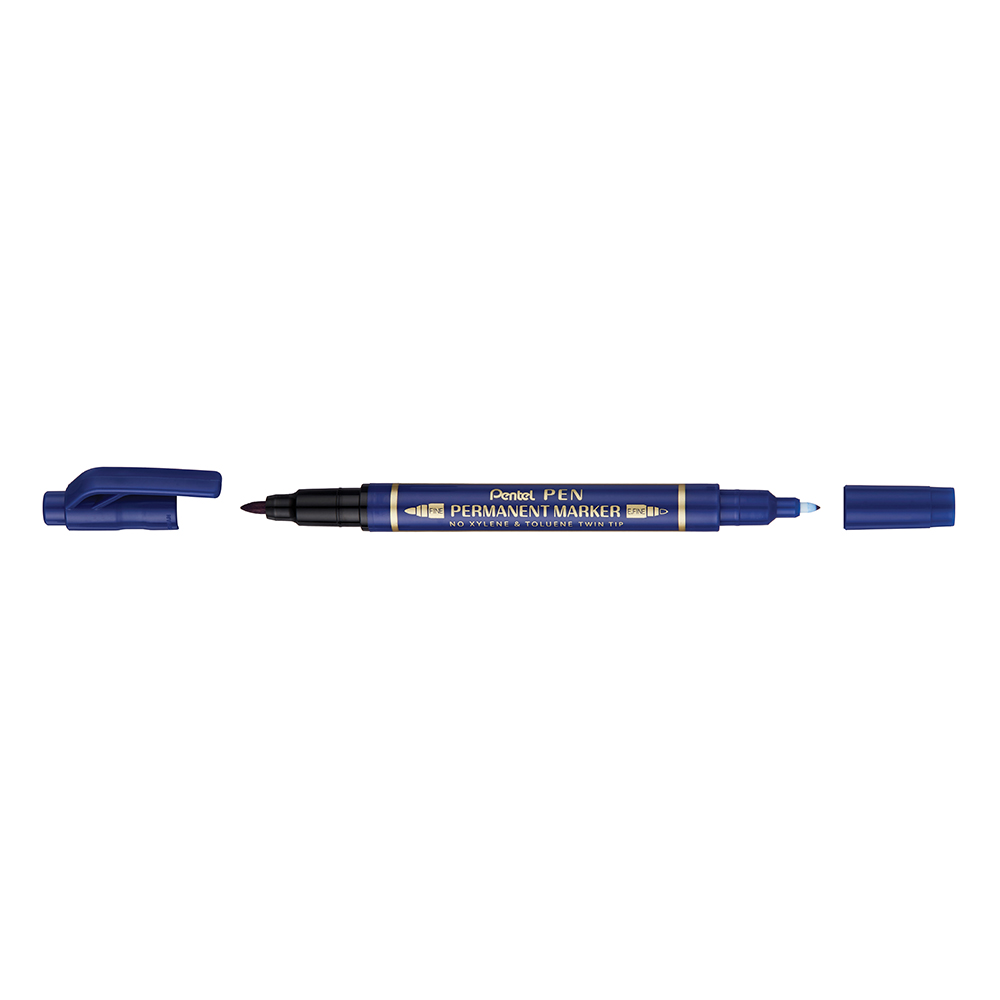 Marker permanent Pentel TWIN TIP 0.3/1.2 mm albastru, rezistent, durabil, cerneala rezistenta la apa Marker permanent Pentel TWIN TIP 0.3/1.2 mm albastru, rezistent, durabil, cerneala rezistenta la apa