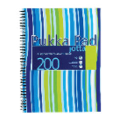Caiet A4 cu spira PukkaPads Stripes, 200 file, dictando, albastru