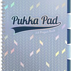 Caiet cu spira si separatoare A4 Pukka Pads PB Glee dictando 200 pag albastru deschis