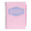 Caiet A4 cu spira si separatoare Pukka Pads PB Pastel, matematica, roz