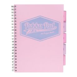 Caiet A4 cu spira si separatoare Pukka Pads PB Pastel, matematica, roz