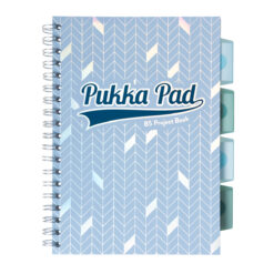 Caiet B5 cu spira si separatoare Pukka Pads PBG, 200 file, matematica, albastru deschis
