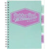 Caiet cu spirala si 4 separatoare Pukka Pad Project Book Pastel, PP, B5, 200 pagini, matematica, verde
