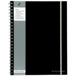 Caiet cu spirala Pukka Pad, Jotta, A4, matematica, 160 pagini, coperti PP, negru