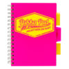 Caiet cu spirala si separatoare Pukka Pad Project Book Neon, A5, 200 pagini, matematica, roz
