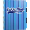 Caiet cu spirala si separatoare Pukka Pad Project Book Vogue, A4, 200 pagini, dictando, albastru