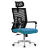 Scaun operational ergonomic, Lucas, mesh, cu tetiera, albastru Scaun operational ergonomic, Lucas, mesh, cu tetiera, albastru