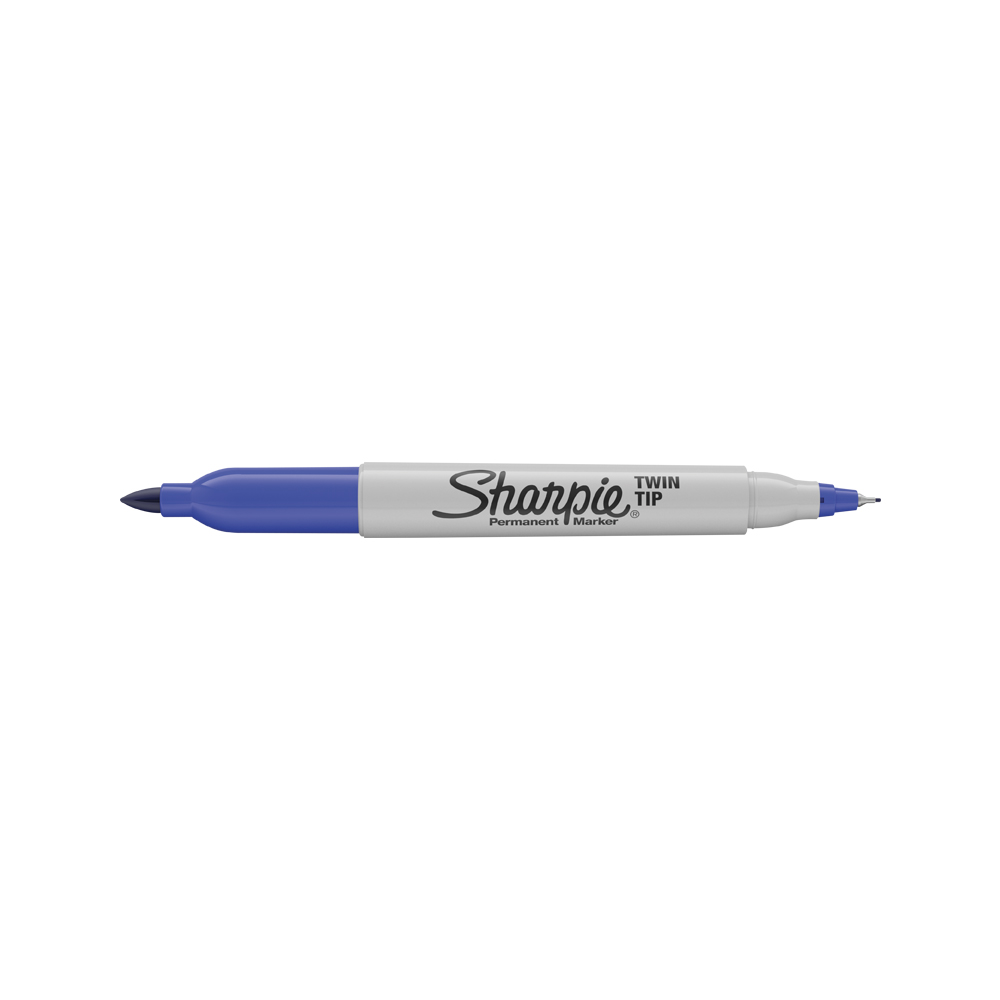 Marker permanent Papermate Sharpie cu doua capete, 0.5 mm si 1 mm, albastru Marker permanent Papermate Sharpie cu doua capete, 0.5 mm si 1 mm, albastru