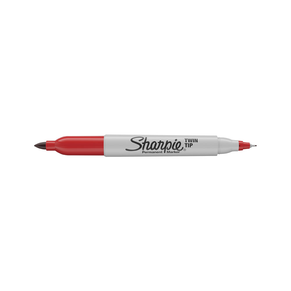 Marker permanent Papermate Sharpie cu doua capete, 0.5 mm si 1 mm, rosu Marker permanent Papermate Sharpie cu doua capete, 0.5 mm si 1 mm, rosu