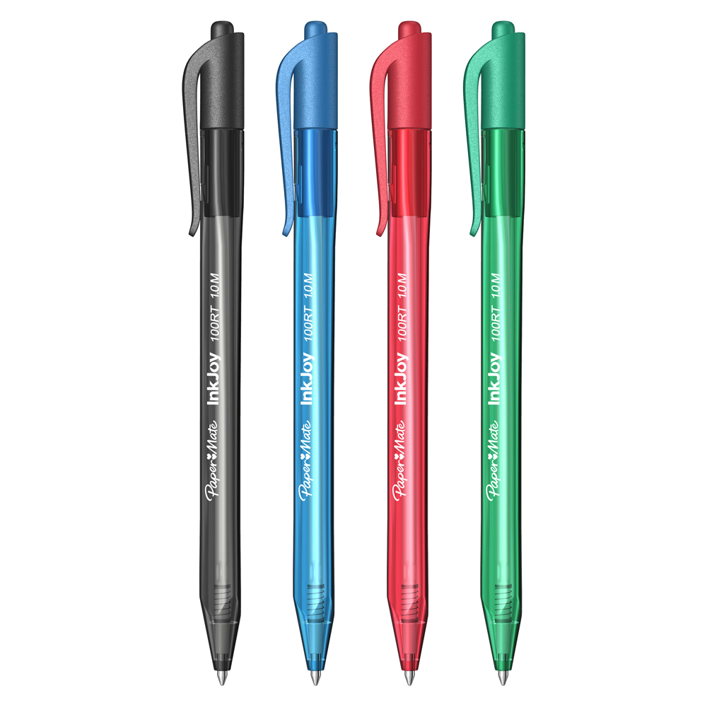 Set 4 pixuri Papermate, Inkjoy 100RT, culori standard Set 4 pixuri Papermate, Inkjoy 100RT, culori standard