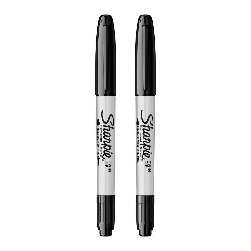 Set marker Papermate, Sharpie, Twin Tip, 2 buc, negru Set marker Papermate, Sharpie, Twin Tip, 2 buc, negru