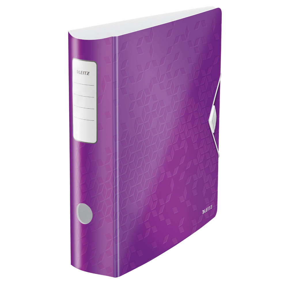 Biblioraft Leitz Active WOW 180°, A4, 75 mm, polyfoam, mov metalizat Biblioraft Leitz Active WOW 180°, A4, 75 mm, polyfoam, mov metalizat